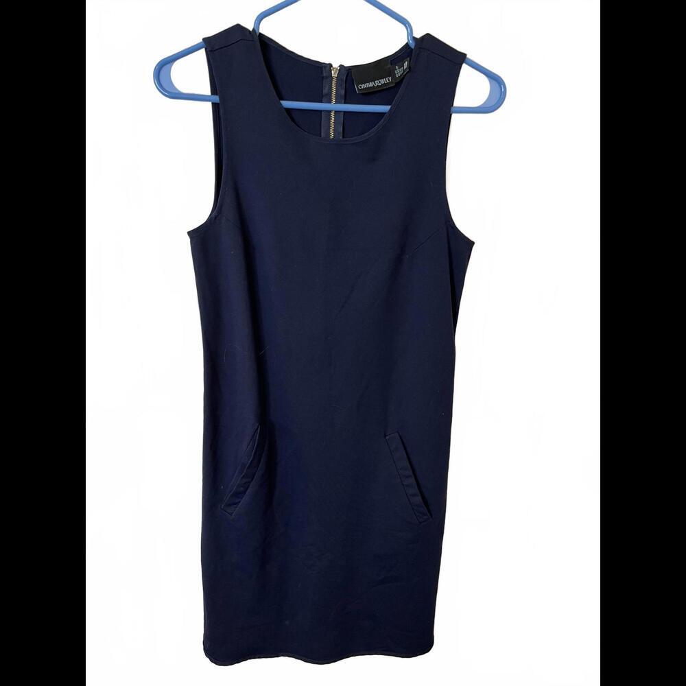 Cynthia Crowley Elegant Navy Blue Sleeveless Dress